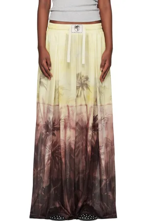 Palm Angels Yellow & Brown Sunset Palms Mesh Trousers