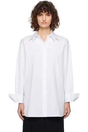 Recto White Double Collar Stripe Shirt