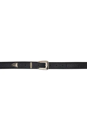 LEMAIRE Black Pebbled Minimal Western Belt