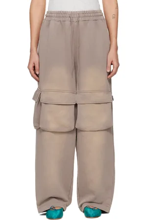OPEN YY Beige Washed Pocket Baggy Sweatpants