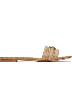 Tom Ford Beige Leather Slides
