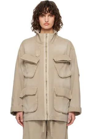 OPEN YY Beige Cargo Pocket Field Jacket