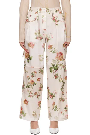 OPEN YY Beige Paneled Pajama Trousers