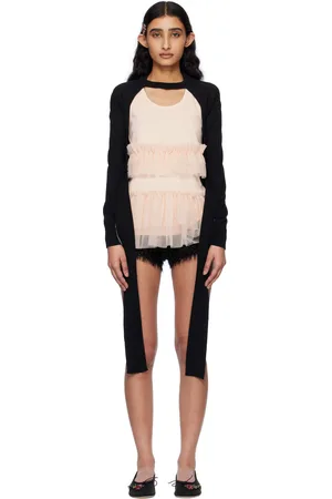 Simone Rocha Black Cropped Cut-Out Cardigan
