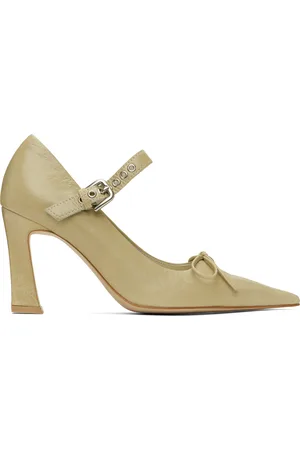 OPEN YY Beige Buckle Pointy Heels