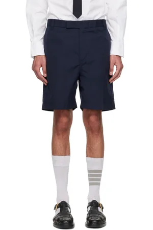 Thom Browne Navy Typewriter Cloth Utility Chino Shorts