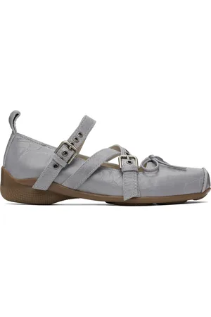 OPEN YY Blue Cross Buckle Ballerina Flats
