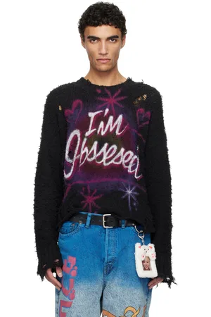 DOUBLET Black Airbrush Recycled Cotton Sweater