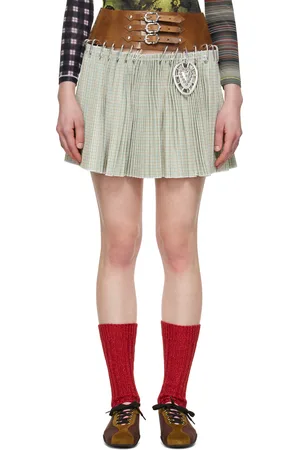 Chopova Lowena Brown & Green Sonny Carabiner Miniskirt