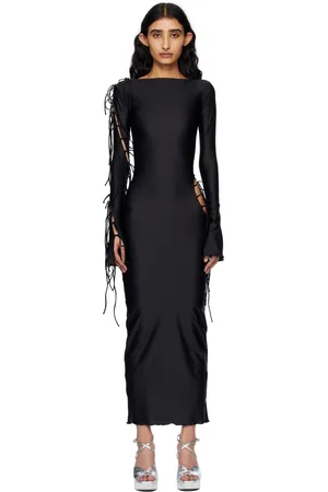 Fancì Club Black Lan Evening Maxi Dress