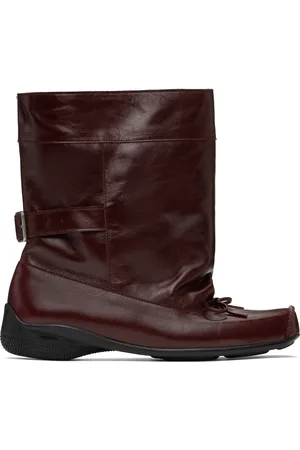 OPEN YY Burgundy Ballet Slouchy Short Boots
