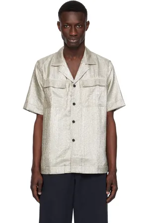 DRIES VAN NOTEN Silver Lamé Shirt