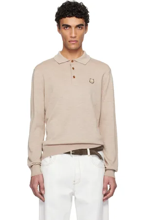 Maison Kitsuné Beige Bold Fox Head Patch Polo