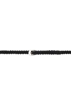 mfpen Black Hand-Braided Leather Belt