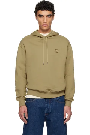 Maison Kitsuné Khaki Bold Fox Head Patch Comfort Hoodie