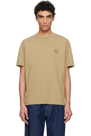 Maison Kitsuné Khaki Bold Fox Head Patch Comfort T-shirt