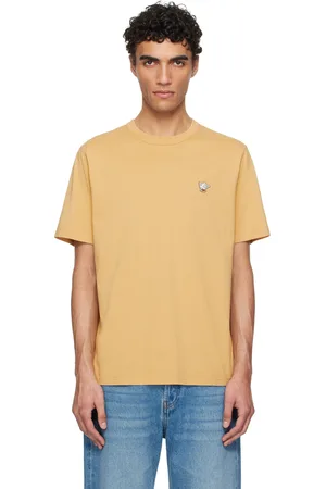 Maison Kitsuné Yellow Barista Fox Patch Relax T-shirt