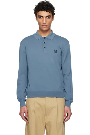Maison Kitsuné Blue Bold Fox Head Patch Polo
