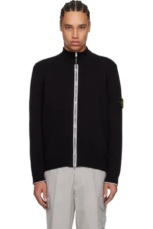 Stone Island Black Soft Organic Cotton Cardigan