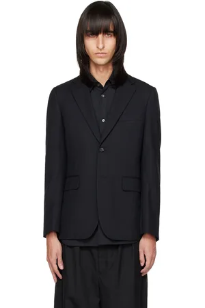 Comme des Garçons Gray Chalk Stripe Blazer