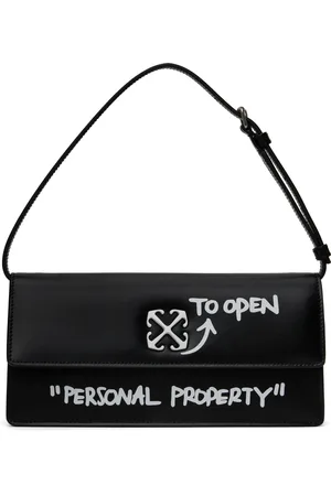 OFF-WHITE Black Jitney 1.0 Quote Shoulder Bag