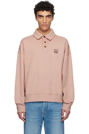 Maison Kitsuné Pink Bold Fox Head Fleece Oversize Polo