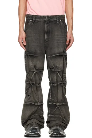 We11 Done Black Wrinkled Jeans