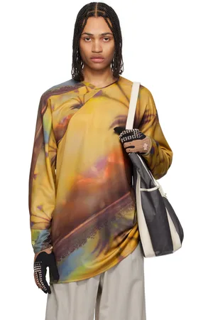 Kiko Kostadinov Yellow & Brown Fox Racing Edition Printed Tunic T-shirt