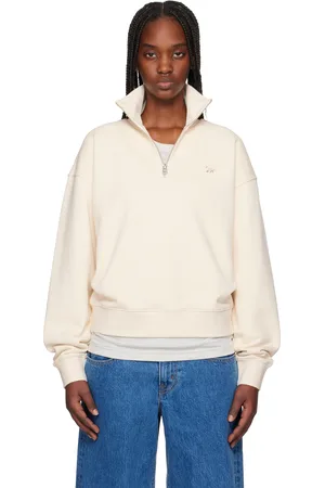 Maison Kitsuné Beige Baby Fox Patch Half Zip Sweatshirt