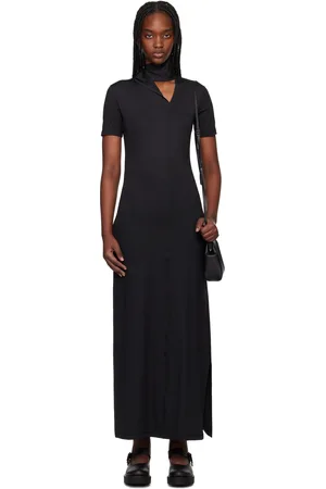 Y-3 Black Fitted Closure Maxi Dress