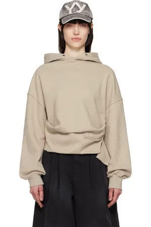 OPEN YY Beige Deconstructed Hoodie