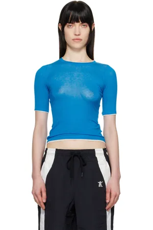 OPEN YY Blue Contrast Edge T-shirt