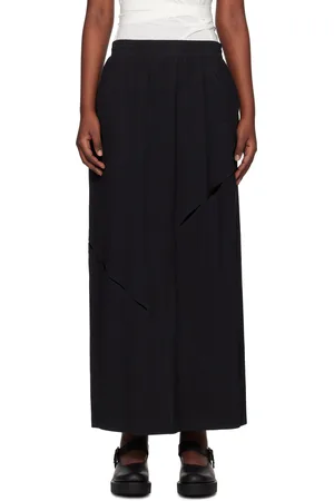 Y-3 Black Slit Maxi Skirt