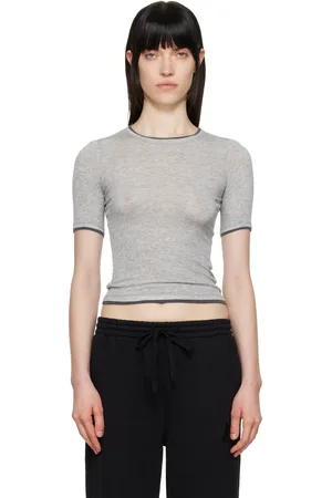 OPEN YY Gray Contrast Edge T-shirt