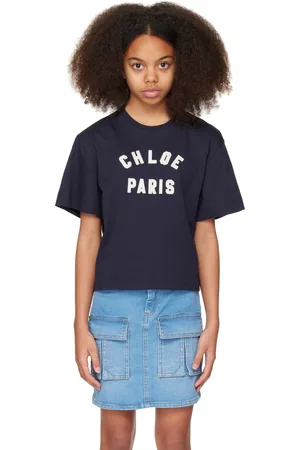 Chloé Kids Navy Logo T-shirt