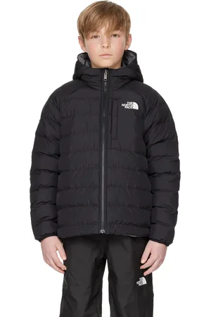 The North Face Big Kids Black & Gray Perrito Hooded Reversible Jacket