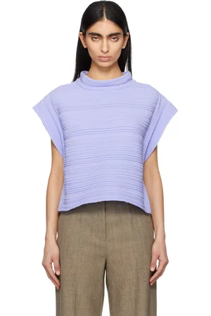 PLEATS PLEASE ISSEY MIYAKE Purple February Crepe Knit Top
