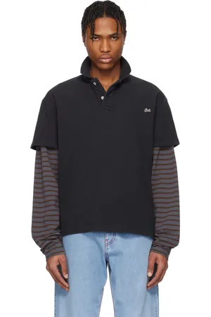 ERL Black Double Sleeve Polo