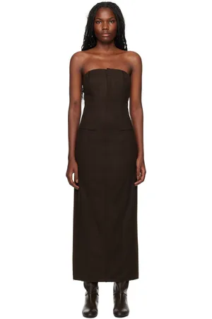 Gimaguas Brown Broadcloth Maxi Dress