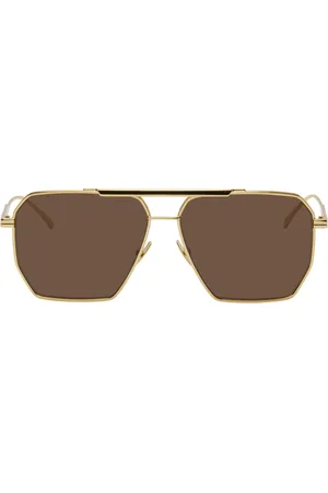 Bottega Veneta Gold Classic Aviator Sunglasses