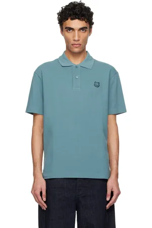 Maison Kitsuné Blue Bold Fox Head Patch Oversize Polo