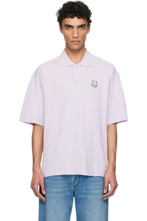 Maison Kitsuné Purple Bold Fox Head Patch Oversize Polo