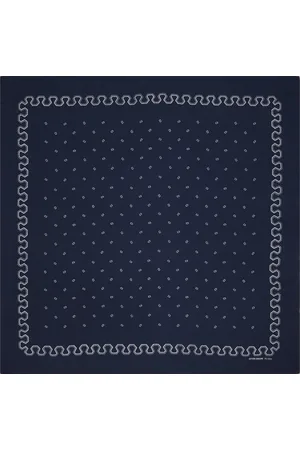Kaptain Sunshine Navy All Silk Printed Bandana Square Dot Scarf