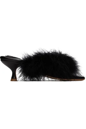Sleeper Black Pom Heeled Sandals
