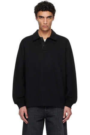 Reigning Champ Black Midweight Terry Rugby Standard Polo