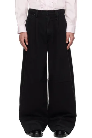 Simone Rocha Black Embellished Puddle Jeans