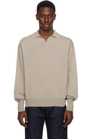 Kaptain Sunshine Taupe Cotton Knit Skipper Polo
