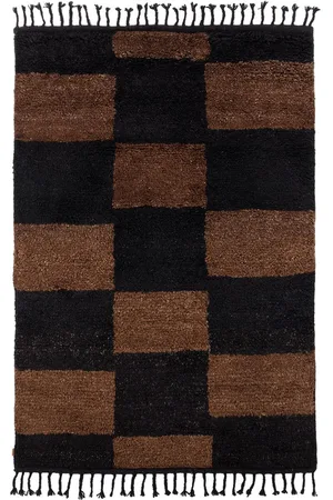 Ferm Living Black & Brown Knotted Mara Rug