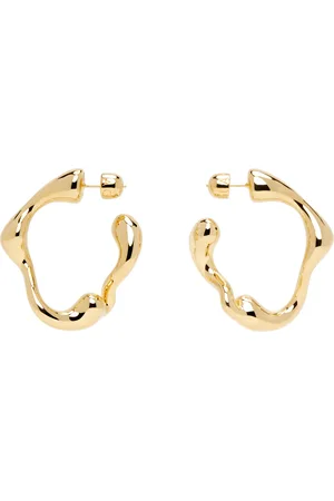Maria Black Gold Splash Small Hoop Earrings