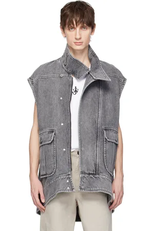 J.W.Anderson Gray Oversized Sleeveless High Neck Denim Vest